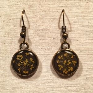 Yellow Queen Anne’s Lace Dangle Earrings